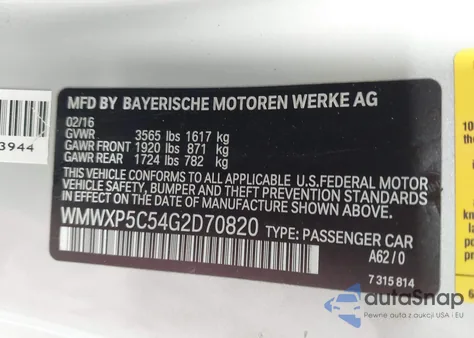 2016 Mini Hardtop Cooper from USA, damaged, VIN WMWXP5C54G2D70820